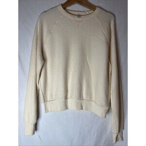 alternative apparel women Large Ivory  pullover‎  fleece  sweater
